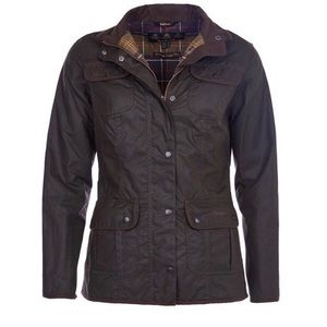 Women’s wax coated Barbour utility jacket